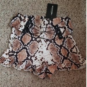 PrettyLittleThing Snakeskin Shorts w/ cute trim